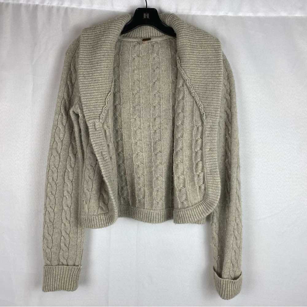 Free People Large Tan Cable Knit Cardigan - Picture 2 of 7